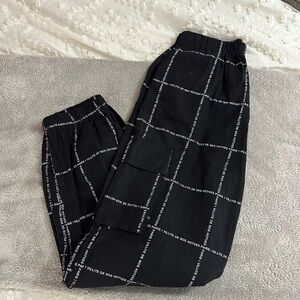 Black cargo pants joggers.